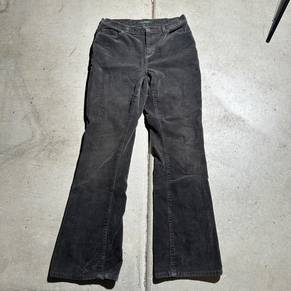 Lauren Ralph Lauren Corduroy Pants Womens 6 Grey Bootcut Stretch Mid‎ Rise